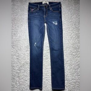 Hollister Jeans Womens 25 Short Dark Wash Distressed Low Rise Vintage Y2K Prep